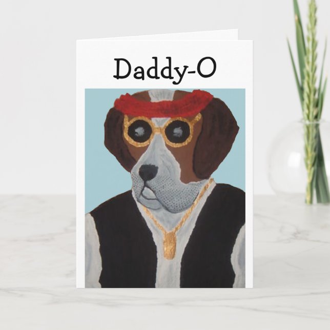 Daddy-O Saint Bernard Dude Happy Father's Day! Card (Front)