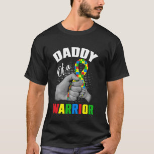 Daddy Of A Warrior Autism Awareness Day Puzzle Pie T-Shirt