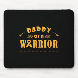Daddy Of A Warrior Childhood Cancer Ribbon Awarene Mouse Pad