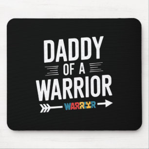 Daddy Of A Warrior Family Papa World Autism Awaren Mouse Pad