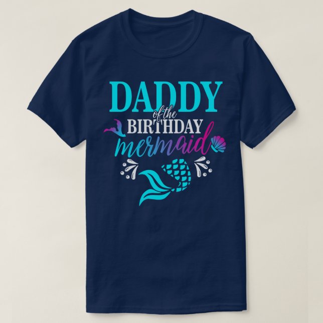 Daddy Of he Birthday Mermaid Matching Family  Long T-Shirt (Design Front)
