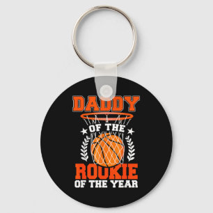 Daddy Of Rookie 1st Basketball Bday Theme Matching Key Ring