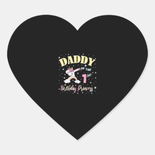 Daddy Of The 1st Birthday Princess - 1 Year Old Un Heart Sticker