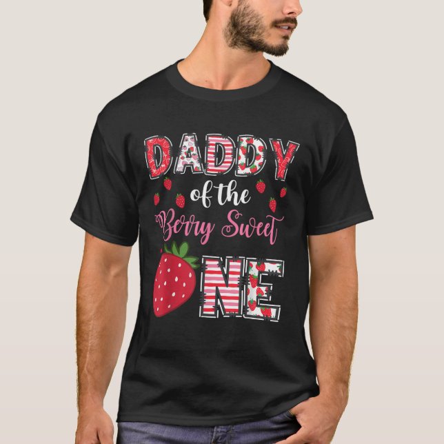 Daddy Of The Berry Sweet One Strawberry Birthday G T-Shirt (Front)
