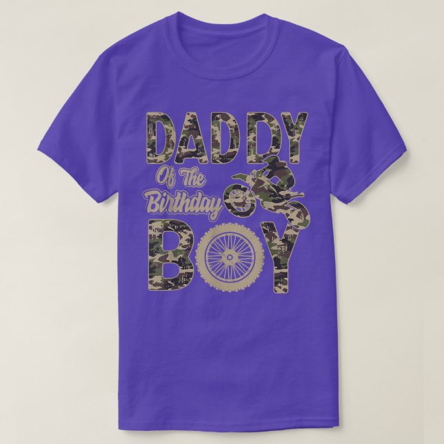 Daddy of the Birthday Boy Dirt Bike 4th B-day Part T-Shirt (Design Front)