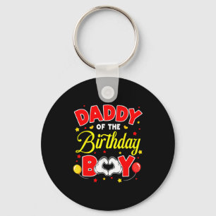 Daddy Of The Birthday Boy Matching Dad Son Family Key Ring