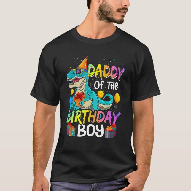 Daddy Of The Birthday Boy Matching Family Dinosaur T-Shirt (Front)