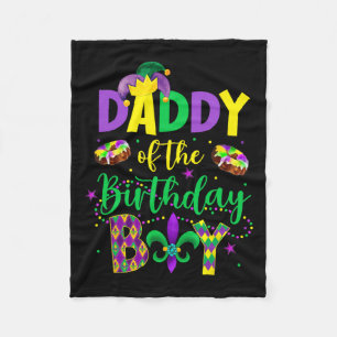 Daddy Of The Birthday Boy Shirt Mardi Gras Daddy P Fleece Blanket