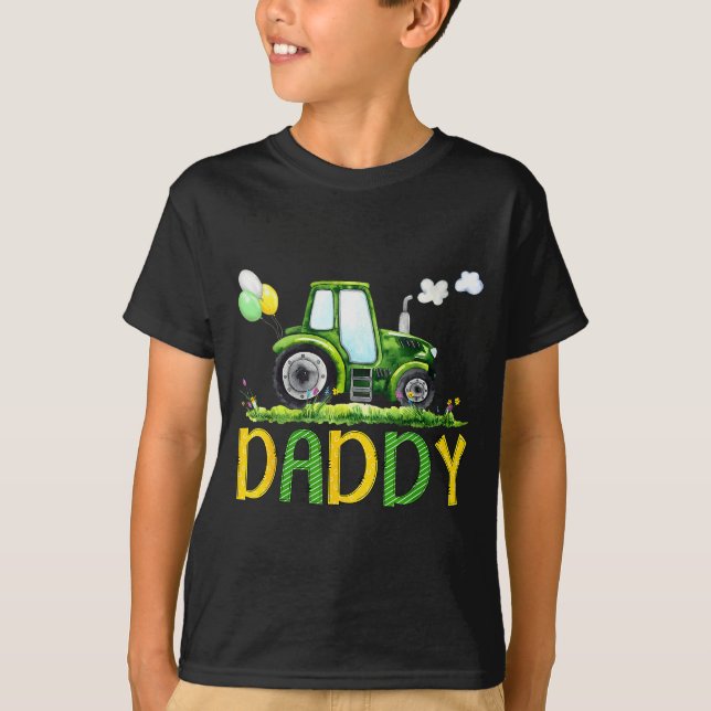 Daddy Of The Birthday Boy Tractor Farm Truck Match T-Shirt (Front)