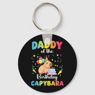 Daddy Of The Birthday Girl Capybara Bday Party Key Ring