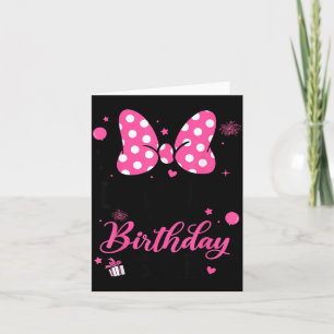 Daddy of The Birthday Girl Cute Pink Bow Family Card