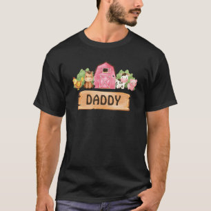 Daddy Of The Birthday Girl Farm Barnyard Party Cow T-Shirt
