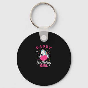Daddy Of The Birthday Girl Unicorn T-Shirt Key Ring