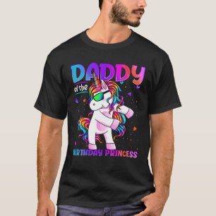 Daddy Of The Birthday Princess Girl Flossing Unico T-Shirt