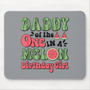 Daddy Of The Cute 1st Birthday Watermelon Birthday Mouse Pad