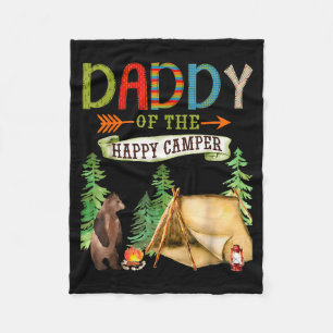 Daddy Of The Happy Camper First Birthday Camng  Fleece Blanket