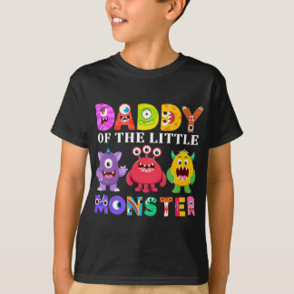 Daddy Of The Little Monster Birthday Party Family  T-Shirt