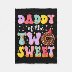 Daddy Of The Two Sweet 2nd Birthday Donut Bday Par Fleece Blanket
