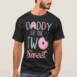 Daddy of the Two Sweet Birthday Girl Doughnut Love T-Shirt