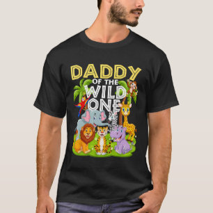 Daddy Of The Wild One 1st Birthday Zoo Animal Safa T-Shirt