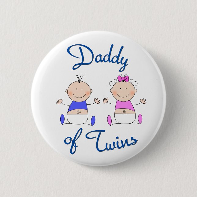 Daddy of Twins 6 Cm Round Badge (Front)