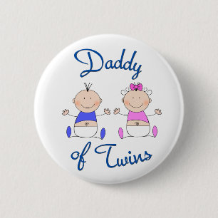 Daddy of Twins 6 Cm Round Badge