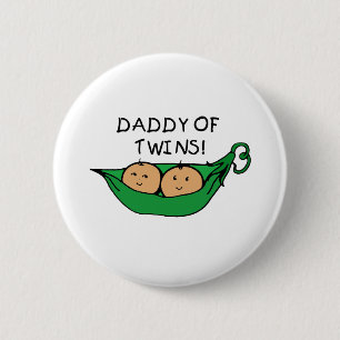 Daddy of Twins Pod 6 Cm Round Badge