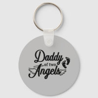 Daddy of Two Angels Keychain