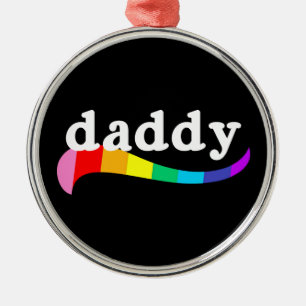 DADDY Older Gay Man LGBTQ Pride Month Parade Fit Metal Ornament
