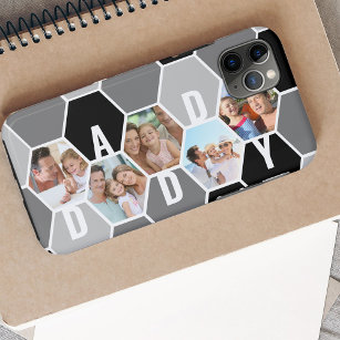 Daddy or 5 Letter Name Honeycomb Photo Collage Case-Mate iPhone Case