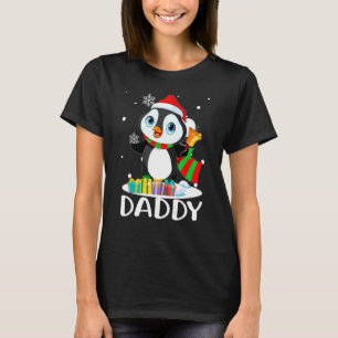 Daddy Penguins Santa Hat  Christmas Matching Famil T-Shirt
