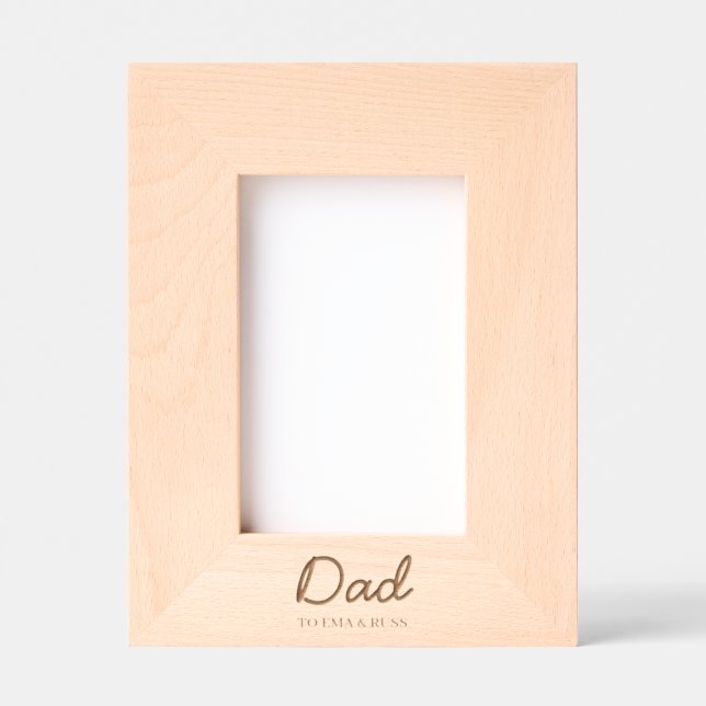 Daddy Personalised Kids Names Modern Father’s Day  Etched Frames (Front)
