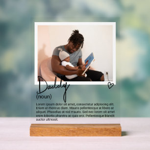 Daddy Photo and Personalised Noun Description Acrylic Sign
