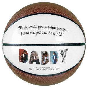 DADDY Photo Collage Custom Quote Father's Day Basketball