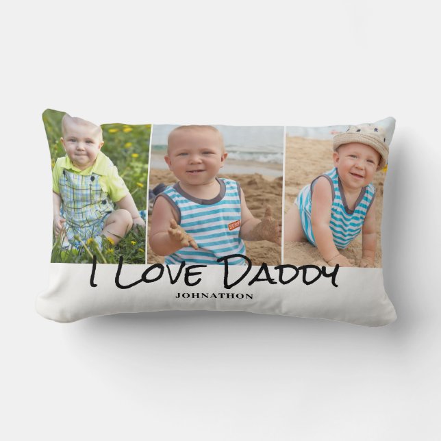 Daddy Photo Collage Father's Day  Lumbar Cushion (Front)
