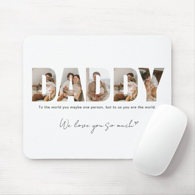 Daddy Photo Collage Father's Day Mouse Pad (With Mouse)