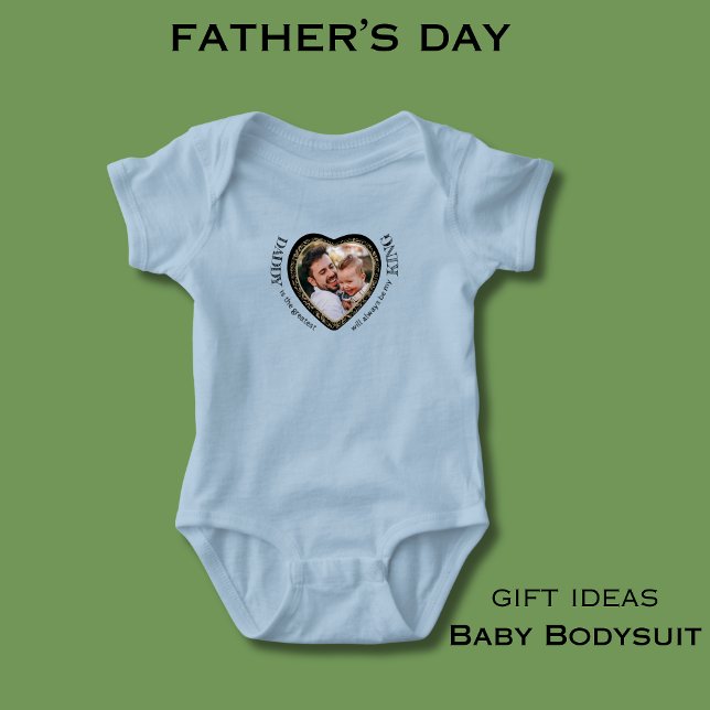 Daddy Photo Heart Shape  Baby Bodysuit (Daddy Photo Heart Shape Baby Bodysuit)