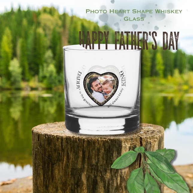 Daddy Photo Heart Shape  Whiskey Glass (Daddy Photo Heart Shape Whiskey Glass)