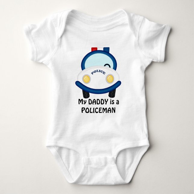 Daddy Policeman unisex baby bodysuit (Front)