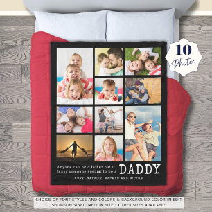 Daddy Quote 10 Photo Collage Personalised Fleece Blanket