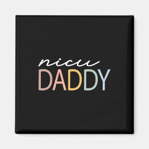 Daddy Retro Colourful Nicu Dad Boho Tiny Warrior Magnet