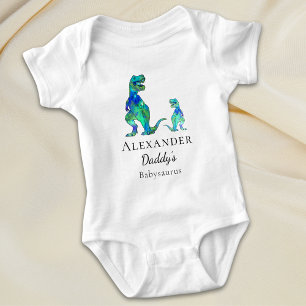 Daddy’s Babysaurus Dinosaur Personalised Name Baby Bodysuit