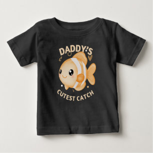 Daddy’s Cutest Catch Fishing Funny Baby Baby T-Shirt