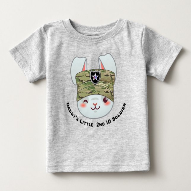 “Daddy’s Little 2nd Infantry Division Soldier” Baby T-Shirt (Front)