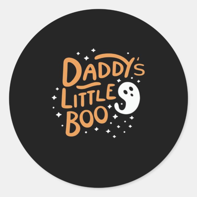 Daddy’s Little Boo, Happy Halloween Classic Round Sticker (Front)