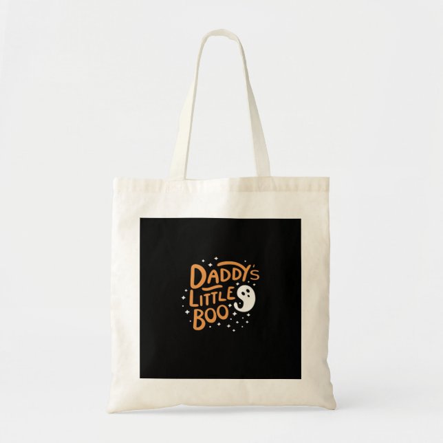Daddy’s Little Boo, Happy Halloween Tote Bag (Front)