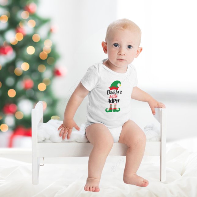 Daddy’s Little Helper Christmas Elf Baby Bodysuit (Creator Uploaded)
