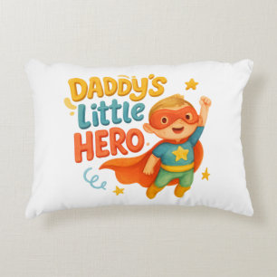 Daddy’s Little Hero – Super Kid Cartoon Design Decorative Cushion