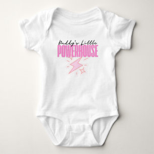 Daddy’s Little Powerhouse Pink Baby Bodysuit