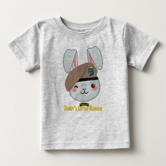 “Daddy’s Little Ranger Bunny” Baby T-Shirt (Front)